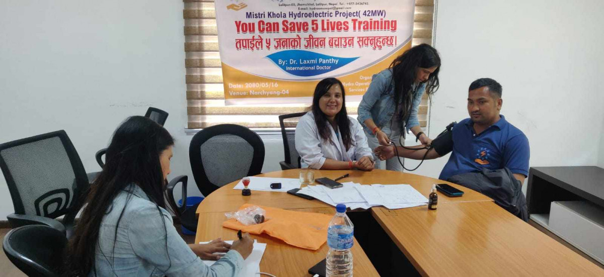 डा.पन्थीकाे जीवन बचाउने तालिम र स्वस्थ जाँच मिस्ट्री खोला जलबिधुत केन्द्रमा सम्पन्न