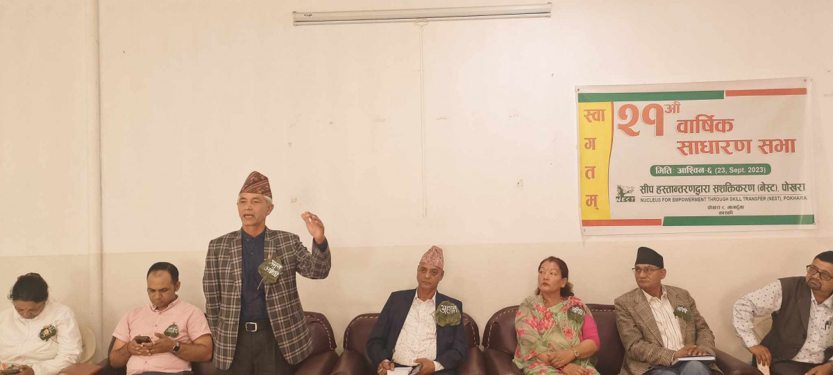 नेस्टको बार्षिक साधारण सभा  गैरसरकारी संस्थाहरू पारदर्शी हुनुपर्ने : जि.स.स.  प्रमुख पौडेल