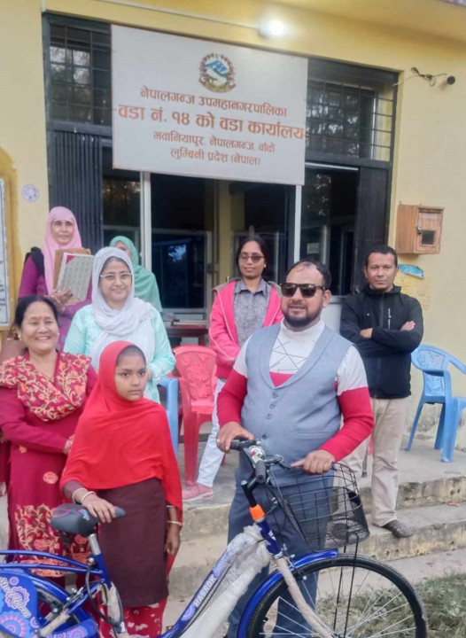 वडा अध्यक्ष साईको पहलमा छात्र छात्रालाई निशुल्क साइकल वितरण