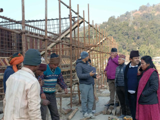 जिसस कास्कीद्वारा  बिजयपूल खोला कसेरीमा निर्माणाधीन पूलको अनुगमन