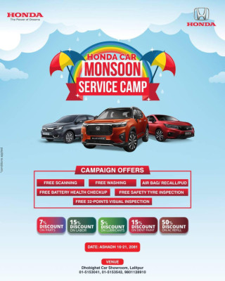 Honda Car Monsoon Service Camp starts with various facilities