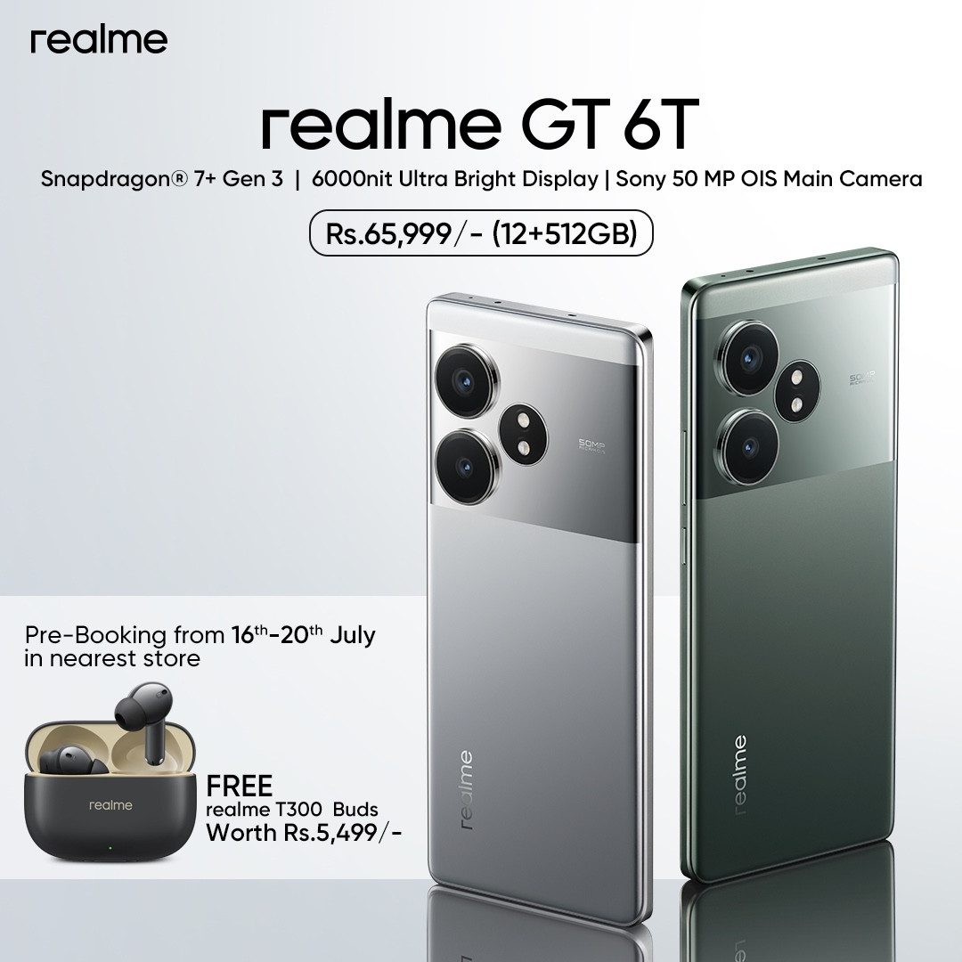 रियलमीको टप पर्फर्मिङ ट्रायो भएको जिटि सिक्स टि (realme GT 6T) नेपाली बजारमा आउँदै