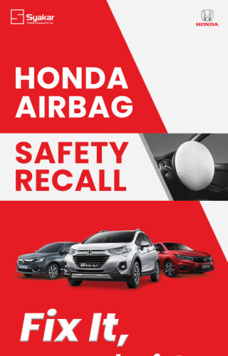 700 Honda cars running in Nepal needs airbags change, company requests to contact Honda Nepal