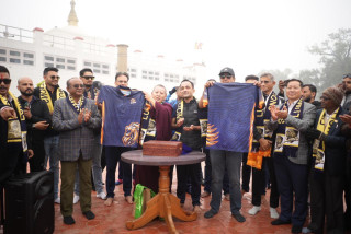 Ani Choying Drolma, Rajesh Hamal, and Rohit Poudel Unveil the Official Jersey of the Lumbini Lions