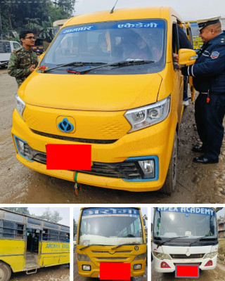 नवलपुरमा विद्यालय गाडी चेकजाँच: ९ गाडी कारबाहीमा