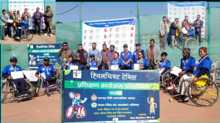 एक महिने ह्विलचियर टेनिस तालिममा अनुकला राई र रामबहादुर तामाङ् प्रथम