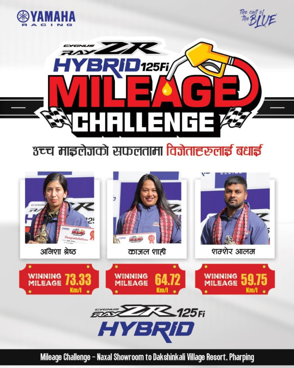 Yamaha Organizes Mileage Challenge and Rally in Kathmandu