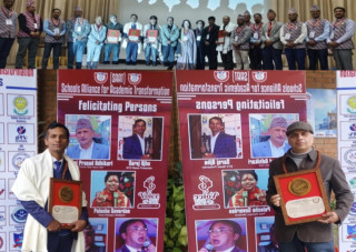 साहित्यकार एवं पत्रकार ओझा, प्यारालिम्पिक पदक विजेता पलेशासहितलाई स्याटको सम्मान