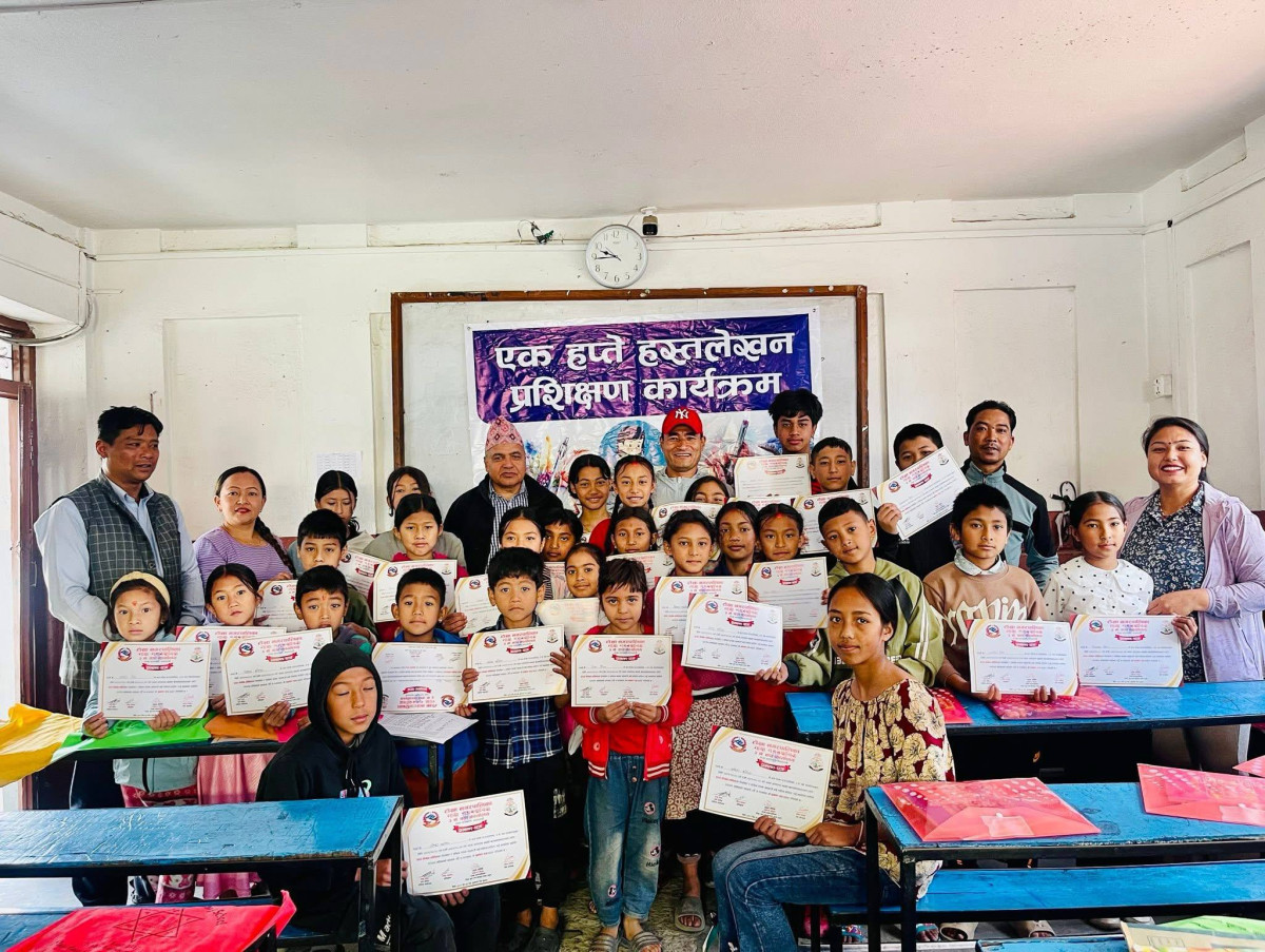 टोखा नगरपालिका वडा नं ३ द्वारा आयोजित हस्तलेखन प्रशिक्षण कार्यक्रम सम्पन्न