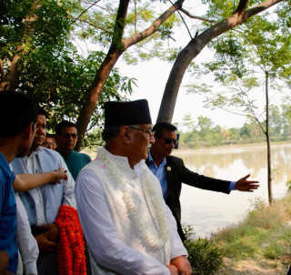 प्रचण्डले गरे शोभा तालको अवलोकन