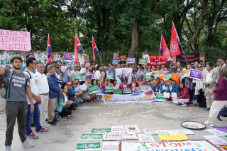संयुक्त राष्ट्र संघको सम्मेलनअगाडि विश्वव्यापी आन्दोलको हिस्सा बन्दै काठमाडौंमा नागरिकहरूको प्रदर्शन, न्यायपूर्ण आर्थिक प्रणालीको माग