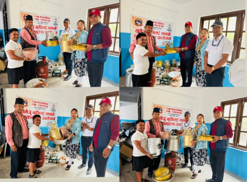 वडा अध्यक्ष डंगोलको पहलमा टोखा–३ बाट तलेजु गुठीलाई सामग्री हस्तान्तरण