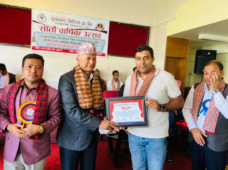 युवा व्यवसायी ध्रुव तिवारी सम्मानित, डेरी क्षेत्र र समाजसेवामा सक्रिय योगदानको कदर