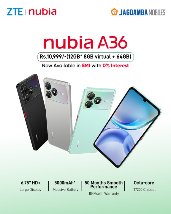 ZTE Launches nubia A56 and nubia A36 in Nepal: Both Models Available at 0% EMI