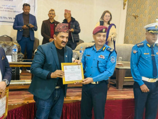 उपत्यका ट्राफिक कन्ट्रोल रूम पुनर्निर्माणमा सहयोग पुर्‍याएबापत सञ्चारकर्मी रामजी बगाले विशेष सम्मानित