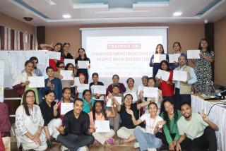 अपाङ्गता भएका व्यक्तिहरूका लागि मर्यादित महिनावारी सम्बन्धी ३ दिने तालिम सम्पन्न