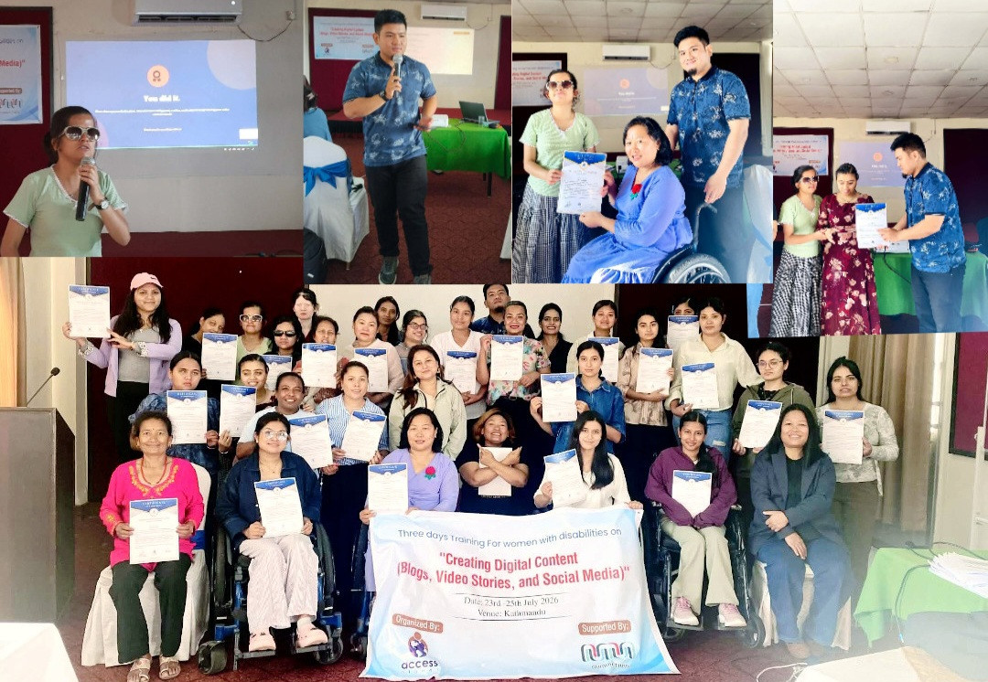 ब्लग, भिडियो तथा सामाजिक सञ्जाल लगायतका डिजिटल सामग्रीहरू निर्माण  सम्बन्धी तालिम प्रदान गरियो