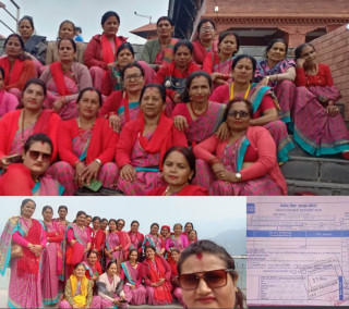 पालुङटार - ४ को जयन्ती आमा समूहद्वारा भोटेकोशी बाढीपीडितलाई सहयोग