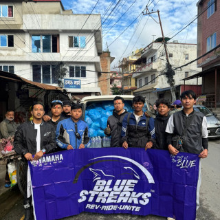 यामाहा ब्लू स्ट्रीक्स मोटरसाइकल कम्युनिटीद्वारा रसुवा र नुवाकोटका बाढीपीडितलाई मानवीय सहयोग